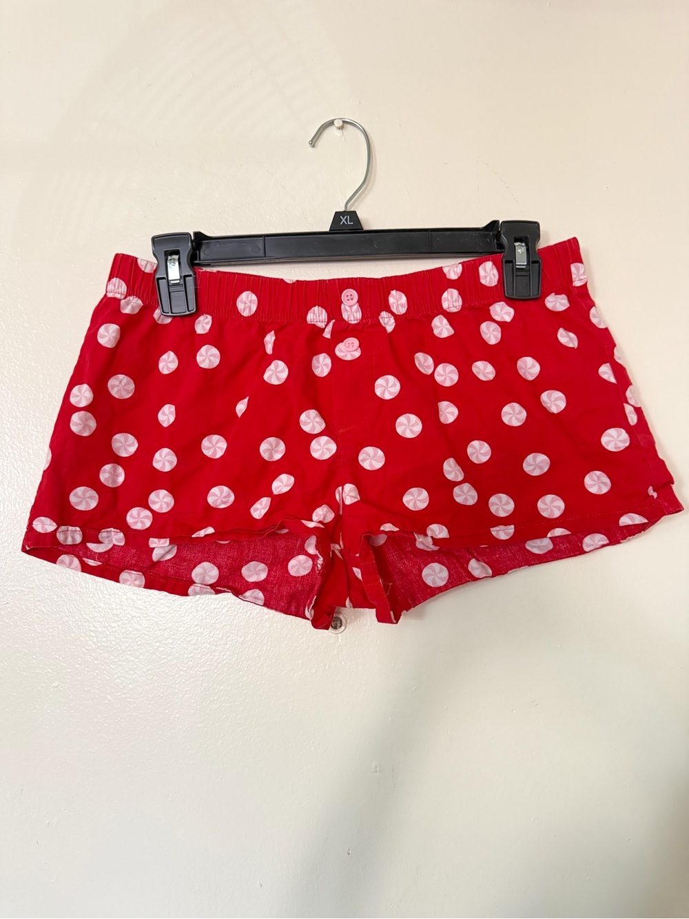 *BRAND NEW* Xhilaration Pink And White Peppermint Print Red Comfy Lounge Shorts